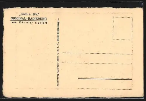 Künstler-AK Köln a. Rh., Stadtpanorama vom Rhein aus