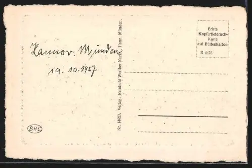 AK Hann.-Münden, Werrapartie mit Brücke u.Ortspanorama