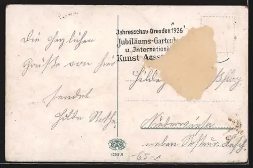 AK Dresden, Hauptbahnhof mit Strassenbahn vom Kaisercafe aus gesehen