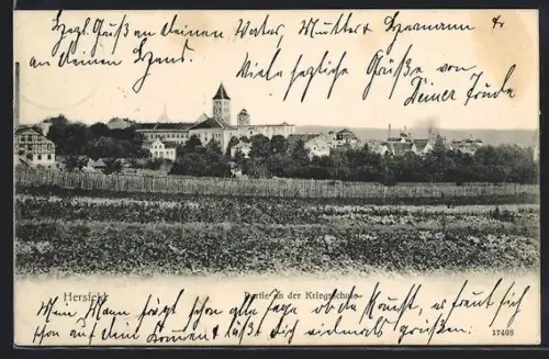 AK Hersfeld, Partie an der Kriegsschule, Ortspanorama