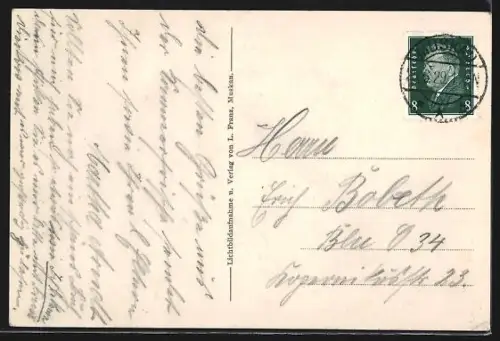 AK Bad Muskau, Der Eichsee-Wasserfall