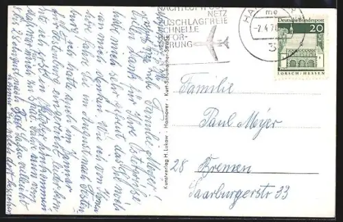 AK Hannover-Herrenhausen, Bahnhof Leinhausen, Gr. Fontaine, Stöckener Friedhof, Herrenhäuser Kirche