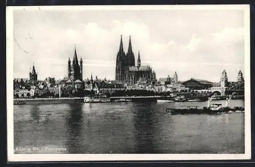 AK Köln a. Rh., Panorama mit Dom