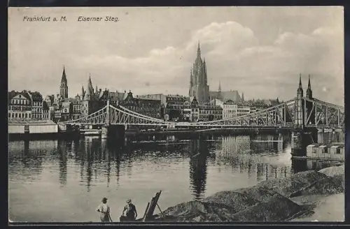 AK Alt-Frankfurt, Eiserner Steg mit Dom