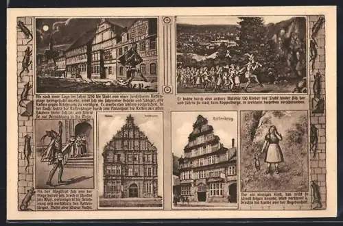 AK Hameln, die Sage des Rattenfänger von Hameln, Das Rattenfänger-Haus