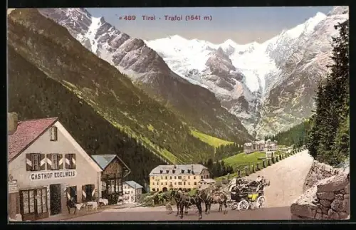 AK Trafoi, Talpanorama mit Gasthof Edelweis