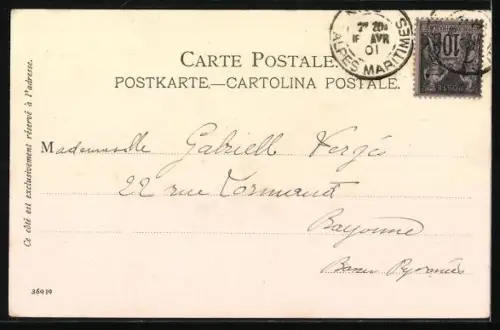 Künstler-Lithographie Manuel Wielandt: Nice, Le port, Hafenpartie, Segelboot