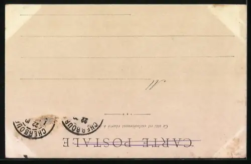 AK Cherbourg, Quai Alexandre III, Strassenbahn