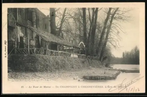 AK Chennevières, l`ecu de France, De Champigny à Chennevières, le tour de Marne
