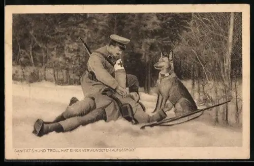 AK Sanitätshund Troll hat einen Verwundeten Aufgespürt