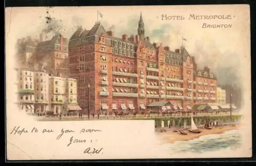 Lithographie Brighton, Hotel Metropole