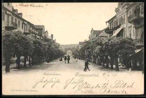 AK Franzensbad, Partie auf der Kaiserstrasse