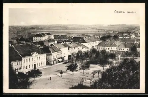 AK Tschaslau / Caslav, Námestí, Marktplatz mit Geschäften