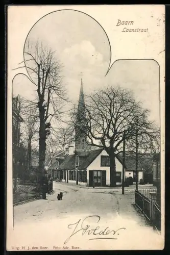 AK Baarn, Laanstraat mit Blick auf Kirche