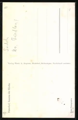 AK Haindorf / Hejnice, Inneres der Kirche