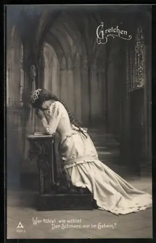 Foto-AK Photochemie Berlin Nr. 4034-9: Gretchen beim Gebet
