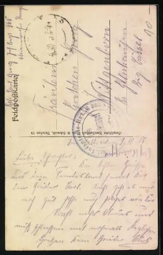 AK Adler mit Kranz, Infanterie-Regiment Nr. 365 2. Kompagnie 1918