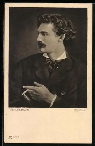 AK Portrait von Feuerbach mit Zigarette