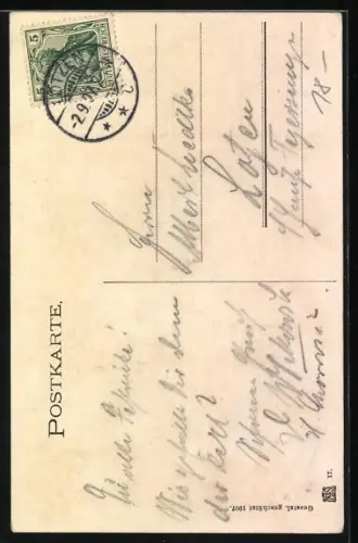 Künstler-AK O.Merte: Mann mit Bierkrug, Saufst: schdirbst d`, saufst net: schdirbst d` aa