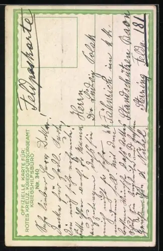 AK Rotes Kreuz Nr. 340, Heerführer Conrad von Hötzendorf in Uniform