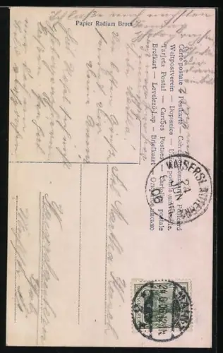 AK Gretchen mit einer Margerite, Er liebt mich!, Faust