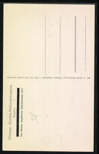 AK Weimar, Goethe-Nationalmuseum, Goethe, von Weisser abgeformte Gesichtsmaske 1807