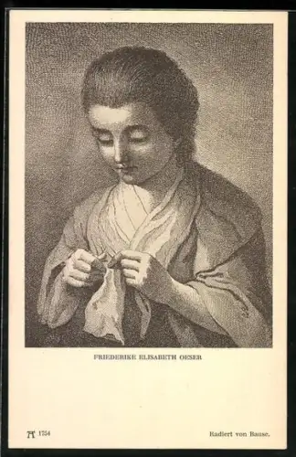 AK Porträtbild Friederike Elisabeth Oeser, Goethes Bekannte aus Leipzig