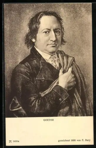 AK Goethe, gezeichnet 1800 von F. Bury