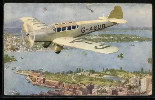 Künstler-AK The Percival Gull flying over Sydney