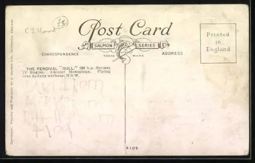 Künstler-AK The Percival Gull flying over Sydney