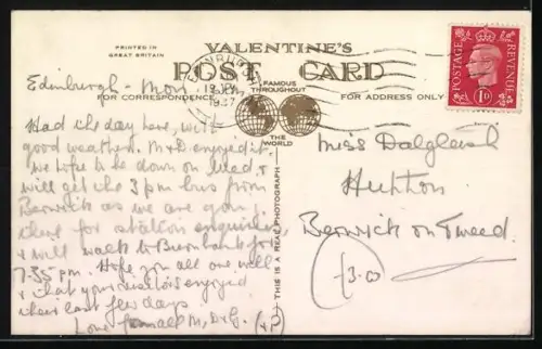 AK Memento of their Majesties Coronation Visit to Edinburgh, July 1937, HM King George VI & HM Queen Elizabeth