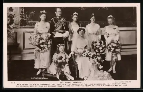 AK Königshaus von England, Hochzeit Prince Arthur of Connaught und der Duchess of Fife