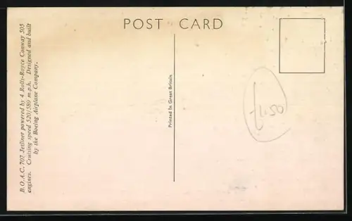 AK Flugzeug Rolls-Royce 707 Jetliner der B.O.A.C.