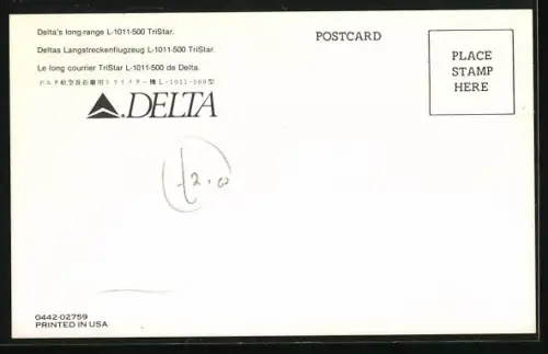 AK Langstreckenflugzeug L-1011-500 TriStar im Flug, Delta