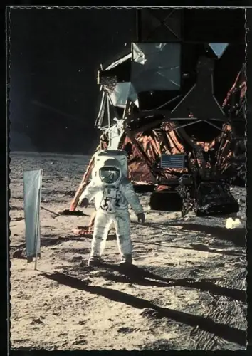 AK US-Astronaut Edwin Aldrin auf dem Mond, 21. Juli 1969, Raumfahrt