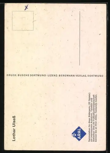 AK Aral-Sammelalben, Fussballspieler Lothar Ulsass, Eintracht Braunschweig