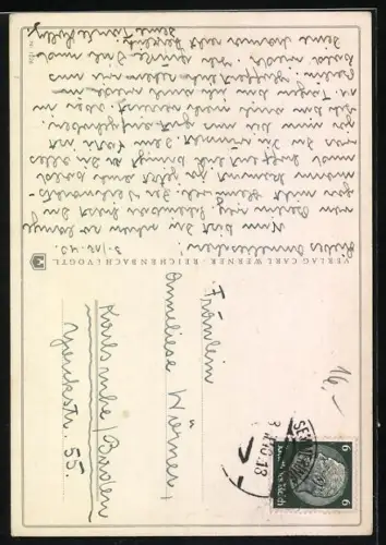 AK Mädchen kuschelt mit Puppe im Arm