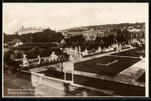 AK Weston-Super-Mare, Balustrade and Winter Gardens