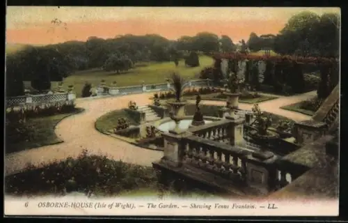 AK Osborne /Isle of Wight, Osborne House, Garden-View