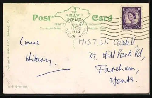 AK Cowes /I. W., R.M.S. Queen Mary passing Cowes