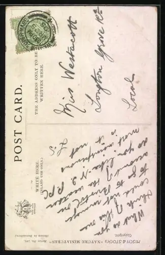 AK Clovelly, Devonshire, Mädchen reparieren Fischernetze