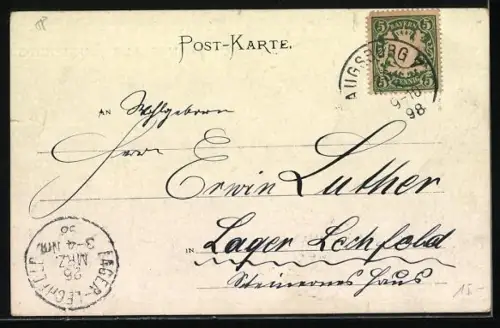 AK Augsburg, Stadt-Theater im Passepartout