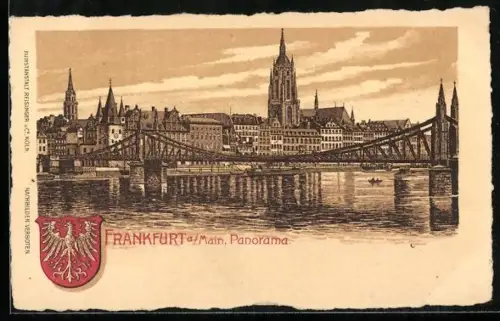 AK Frankfurt a. Main, Panorama mit Brücke