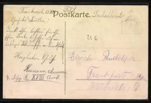 Lithographie Frankfurt /Main, Café Kaisergarten v. Eugen Michel, Wandgemälde Friedbergerthor