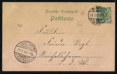 Lithographie Frankfurt-Westend, Opernhaus, Palmengarten, Palmenhaus