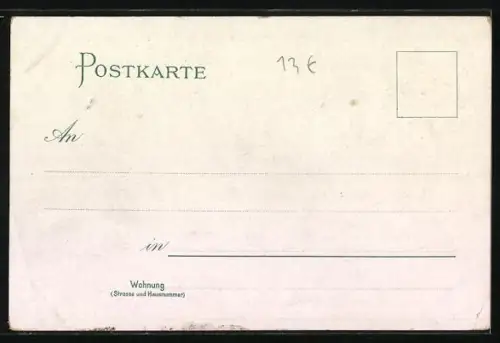 Lithographie Alt-Frankfurt, Ortsansicht Schützenbrunnen, Mainansicht mit Dom