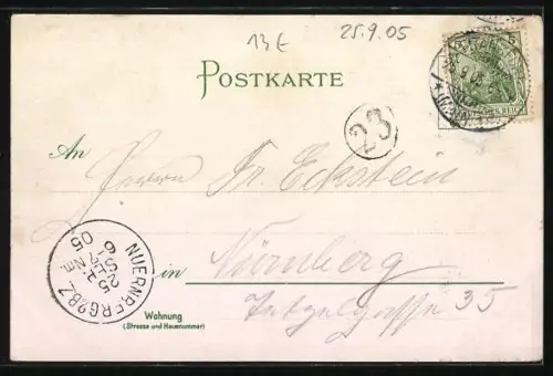 Lithographie Alt-Frankfurt, Dom, Römer & Stoltze-Denkmal