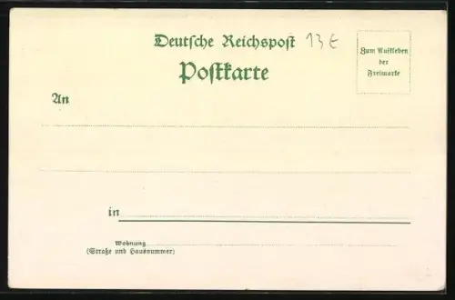 Lithographie Frankfurt /Main, Peterskirche, Opernhaus und Mainansicht