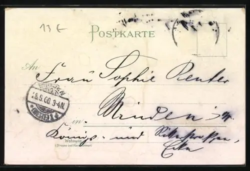 Lithographie Alt-Frankfurt, Eiserner Steg, Gerechtigkeitsbrunnen, Eingang zum Markt