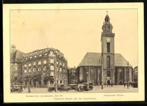 AK Frankfurt / Main, Nassauische Landesbank mit Hauptwache und Katharinenkirche